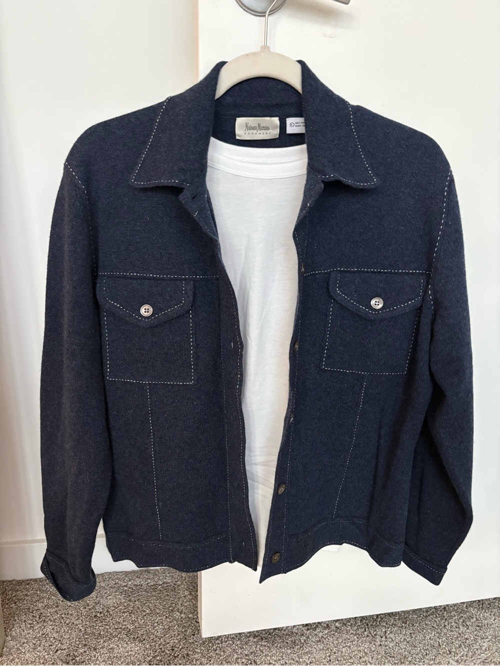 Neiman Marcus cashmere button-front shirt jacket size S/M fit